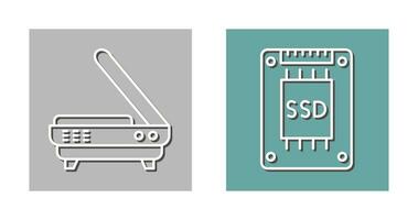 Scanner und schwer Fahrt Symbol vektor