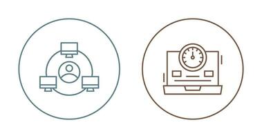 Netzwerk und Tachometer Symbol vektor