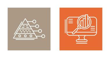 Pyramide Graph und Suche Symbol vektor