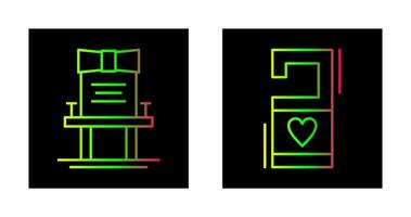 Stuhl und Tür Knopf Zeichen Symbol vektor