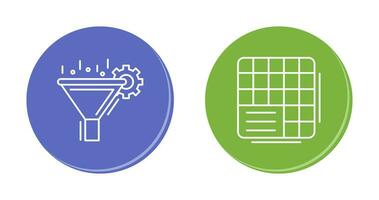 Filtern und Tabelle Daten Symbol vektor