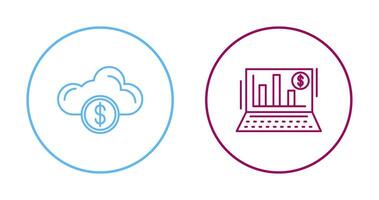 Wolke Computing und Bar Diagramm Symbol vektor