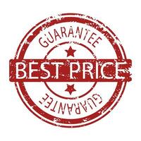 Beste Preis Gummi Briefmarke, Garantie Produkt und Qualität Impressum. Vektor Illustration