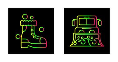 Schneeschuhe und LKW Symbol vektor