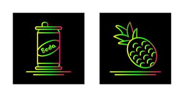 soda kan och ananas ikon vektor