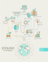 Plattlinjärt infografiskt Eco-koncept. vektor