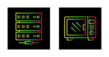 Server und Mikrowelle Symbol vektor