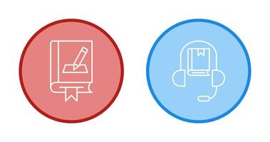 Bearbeitung und Audio- Buch Symbol vektor
