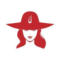 en logotyp av flicka ikon kvinna vektor silhuett isolerat design Söt och lyx livsstil begrepp med keps