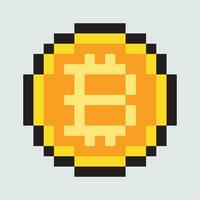 bitcoin pixel konst ikon vektor