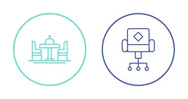 Stuhl und Essen Tabelle Symbol vektor