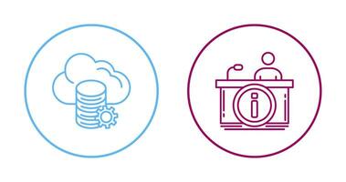 Wolke Daten und Information Schreibtisch Symbol vektor