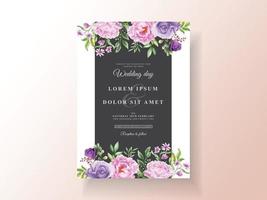 schöne floral aquarell hochzeitseinladungsschablone vektor