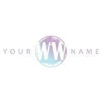 ww Initiale Logo Aquarell Vektor Design