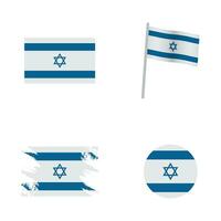 samling av Israel flagga ikoner vektor