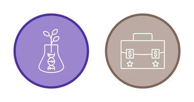 biologi och portfölj ikon vektor