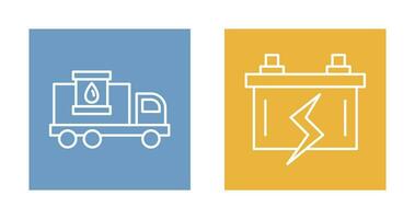 Treibstoff LKW und Batterie Symbol vektor