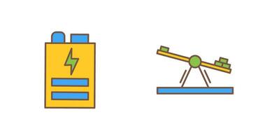 Batterie und Wippe Symbol vektor