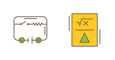 elektrisk krets och formel ikon vektor