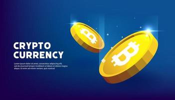 bitcoin btc -banner. bitcoin cryptocurrency koncept banner bakgrund. vektor