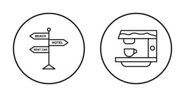 Schild und Kaffee Maschine Symbol vektor