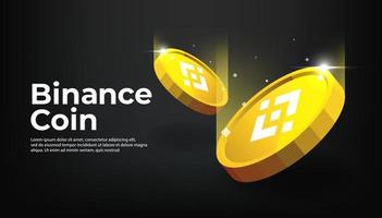 Binance BNB Münzbanner. BNB Kryptowährung Konzept Banner Hintergrund. vektor