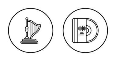 Harfe und Vinyl Symbol vektor