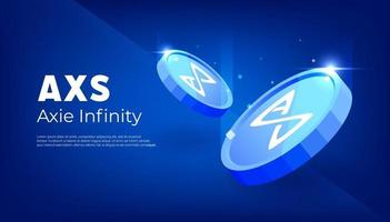 axie infinity axes token banner. axel mynt kryptovaluta koncept. vektor