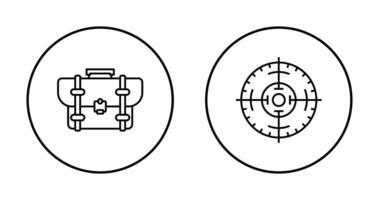 portfölj och mål ikon vektor