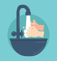 Waschen Sie Ihre Hände im Waschbeckenkonzept vektor