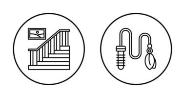 Treppe und Katze Spielzeug Symbol vektor