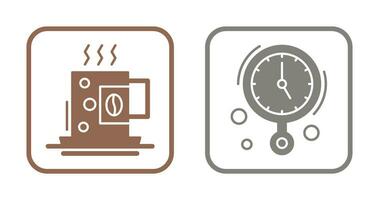 Kaffee Tasse und Mauer Uhr Symbol vektor