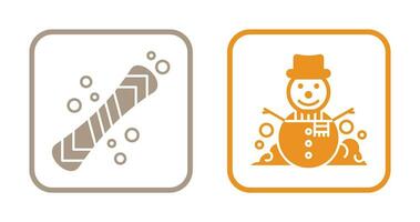 Snowboard und Schneemann Symbol vektor