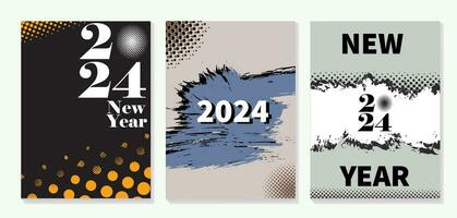Poster Vorlage Design 2024 Neu Jahr vektor