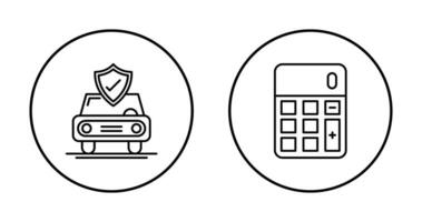 Auto und Taschenrechner Symbol vektor