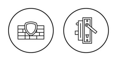 Firewall und Tür Griff Symbol vektor