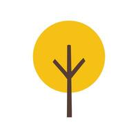 Gelb Herbst Baum Vektor einfach beschwingt Illustration im eben Stil. geeignet zum Design von Webseiten, Postkarten, Bücher, Muster und andere Zwecke
