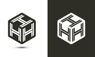 h Brief Logo Design mit Illustrator Würfel Logo, Vektor Logo modern Alphabet Schriftart Überlappung Stil. Prämie Geschäft Logo Symbol. Weiß Farbe auf schwarz Hintergrund