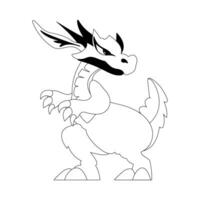 tecknad serie rolig och fantastisk drake dinosaurie. färg stil vektor