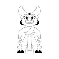 mystisch Shaolin Krieger im das bilden von ein Chinesisch Drachen Karikatur Charakter. Färbung Stil vektor