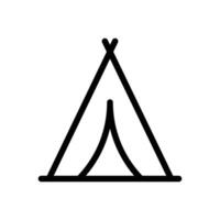 Camping Zelt, Lager, Tipi, Tipi Symbol im Linie Stil Design isoliert auf Weiß Hintergrund. editierbar Schlaganfall. vektor