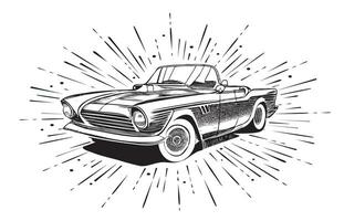 Jahrgang Auto abstrakt skizzieren Hand gezeichnet im Gekritzel Stil Vektor Illustration
