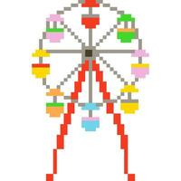 Ferris Rad Karikatur Symbol im Pixel Stil vektor