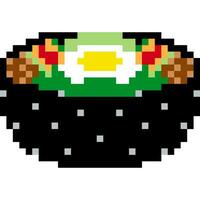 bibimbap Karikatur Symbol im Pixel Stil vektor