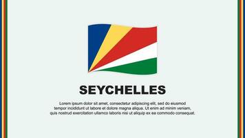 Seychellerna flagga abstrakt bakgrund design mall. Seychellerna oberoende dag baner social media vektor illustration. Seychellerna tecknad serie