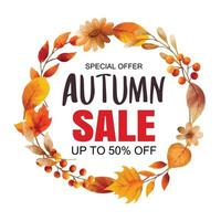 Herbst Verkauf Banner Vorlage Hintergrund. Herbst-Shopping-Sale vektor