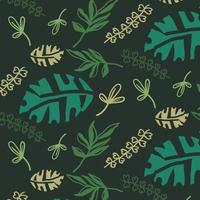 wildes Blatt und botanisches Muster grüner Hintergrund vektor