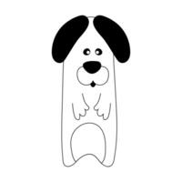süß Gekritzel Hand gezeichnet Hund. wenig schwarz Hündchen mit groß Ohren vektor