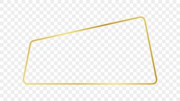 Gold glühend gerundet Trapez gestalten Rahmen vektor
