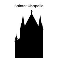 Silhouette im schwarz von Sainte-Chapelle im Paris, Frankreich isoliert auf ein Weiß Hintergrund, Vektor Illustration